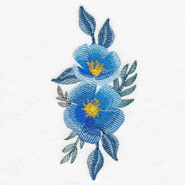 Botanical Blues Flower Feature in Watercolor - Image 3