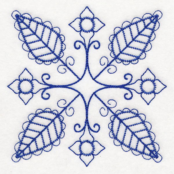 Botanical Blues - Folk Flowers - Image 3