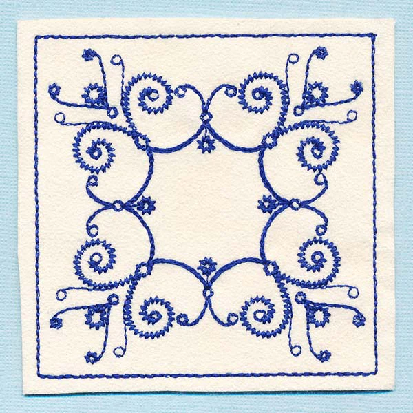Botanical Blues - Fractal Flowers Coaster (In-the-Hoop) - Image 2