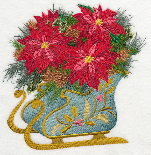 Bouquet Sleigh of Poinsettias - Image 2