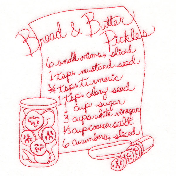 Bread and Butter Pickles (Redwork) - Image 3