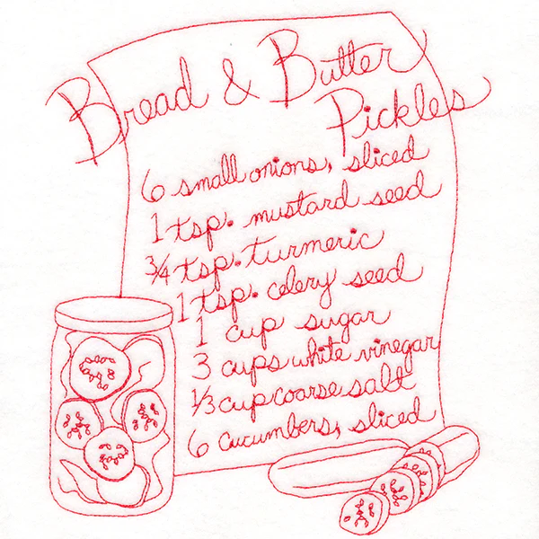 Bread and Butter Pickles (Redwork) - Image 4