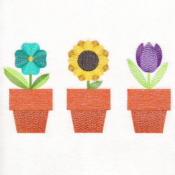 Bright and Breezy Flowerpots Trio - Image 3