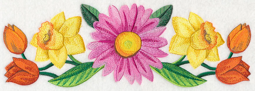 Bright Flower Border in Watercolor - Image 5