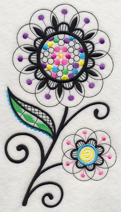 Bubble Gum Blossoms (Blackwork) - Image 2
