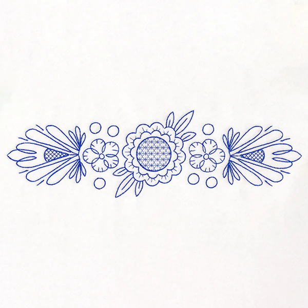 Budding Sunflower Border (Bluework)