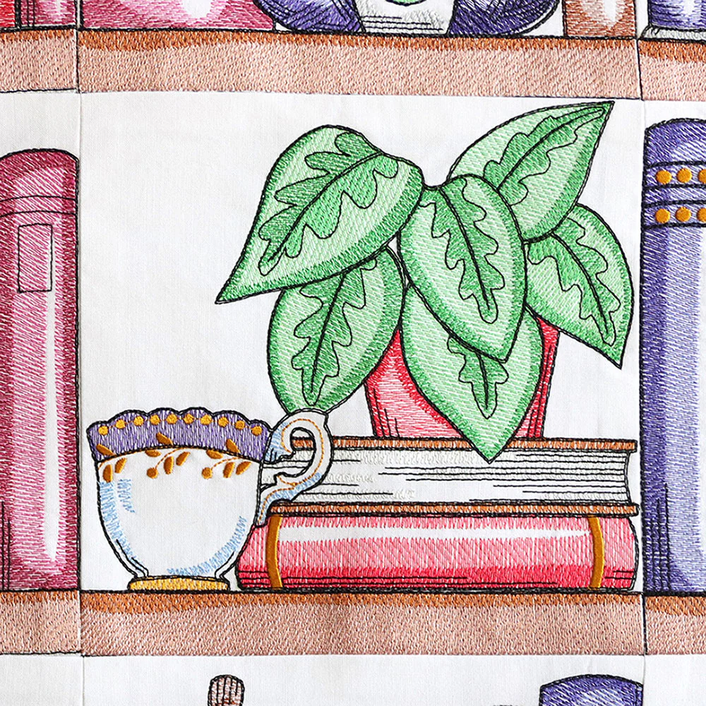 Build a Crafty Bookshelf Quilt - Plant and Teacup - Image 6