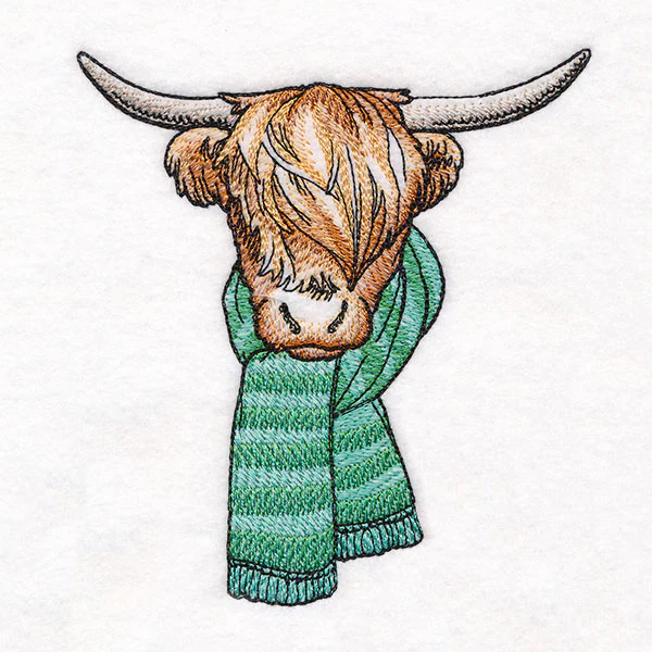 Bundled Up for Winter - Highland Cow - Image 5