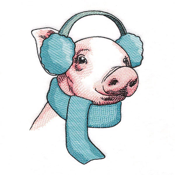 Bundled Up for Winter - Pig - Image 5