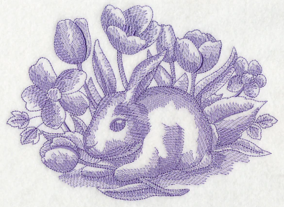 Bunny In Tulips (Toile) - Image 2