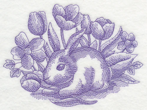 Bunny In Tulips (Toile) - Image 3