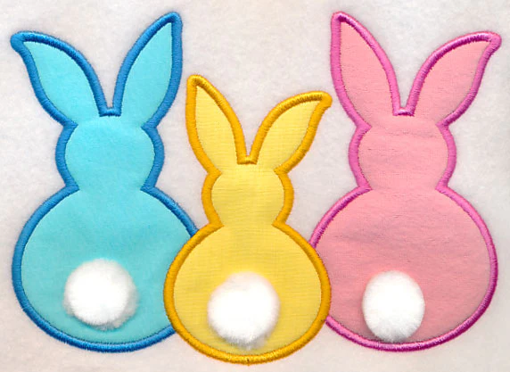 Bunny Puff Trio (Applique) - Image 3