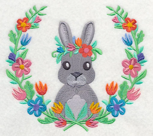 Bunny with Floral Laurel - Image 2