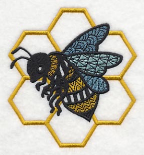 Busy Bee and Honeycomb (Blackwork) - Image 2