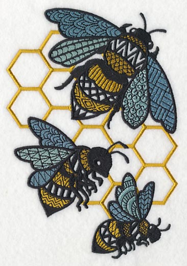 Busy Bees and Honeycomb (Blackwork) - Image 5