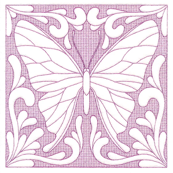 Butterfly Beauty Square 3 (Trapunto)