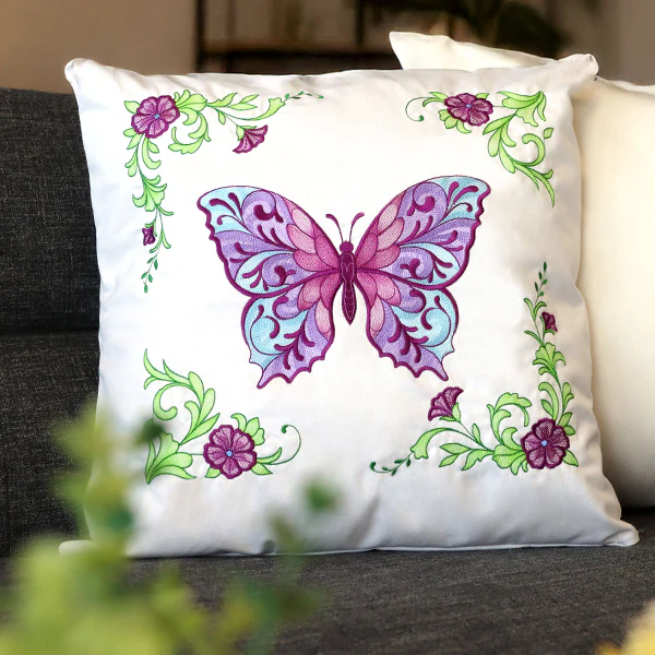Butterfly & Flowers Pillow Pair - Image 18