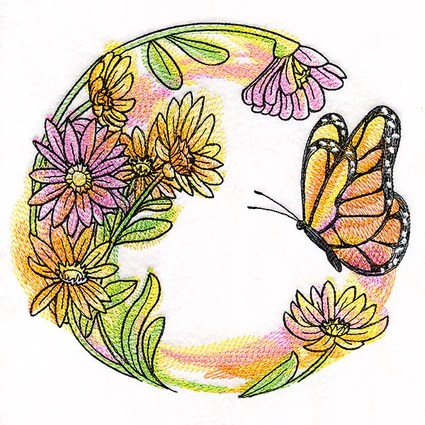 Butterfly & Flowers Wreath - Image 2