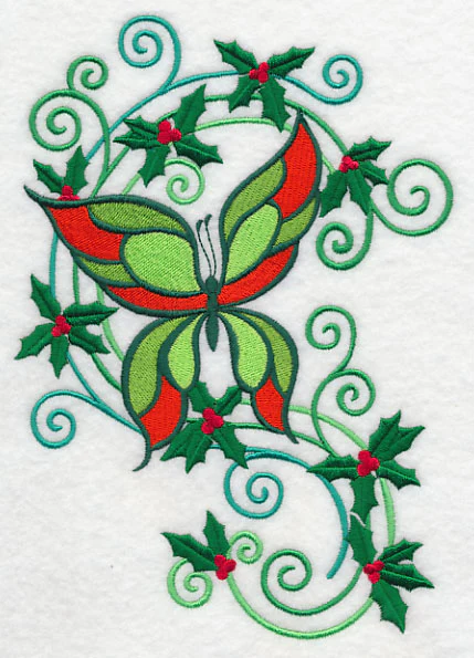 Butterfly with Holly Flourish - Image 2