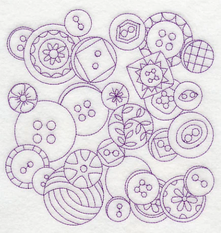 Button Medley (Redwork) - Image 2