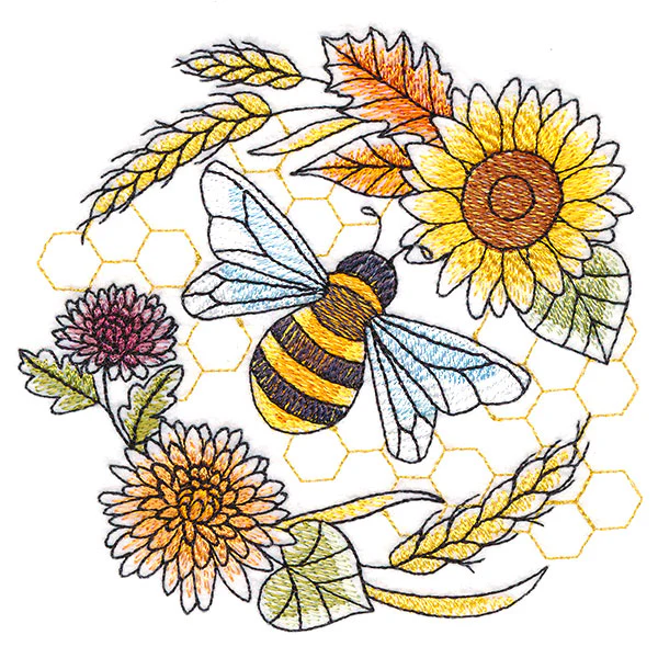 Buzzing Bee and Autumn Blooms Accent - Image 3