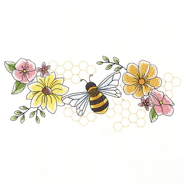 Buzzing Bee and Blooms Border - Image 3
