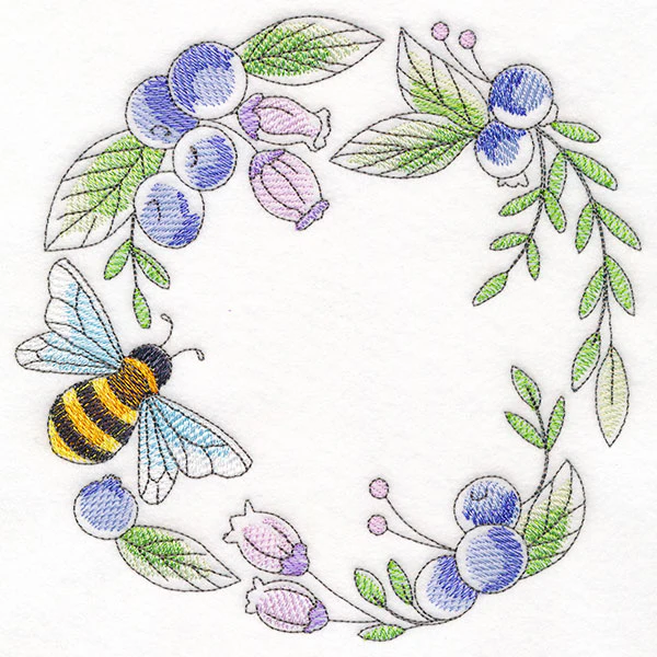 Buzzing Bee and Blueberries Wreath - Image 3