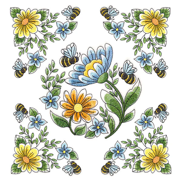 Buzzing Bees & Daisies Pillow Pair - Image 9