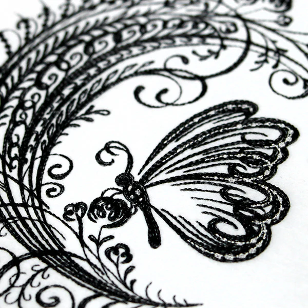 Calligraphic Monarch and Blooms - Image 4