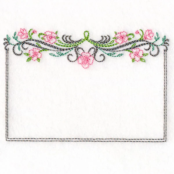 Calligraphy and Flowers Quilt Label - Image 3