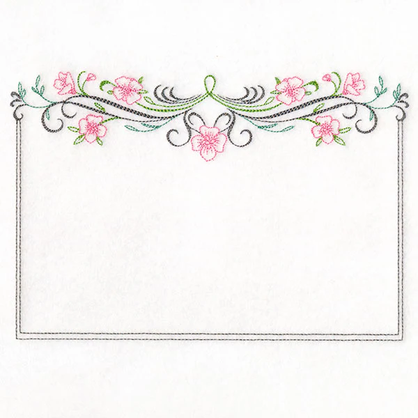 Calligraphy and Flowers Quilt Label - Image 4