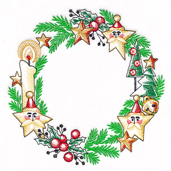 Candlelit Santa Star Wreath - Image 3