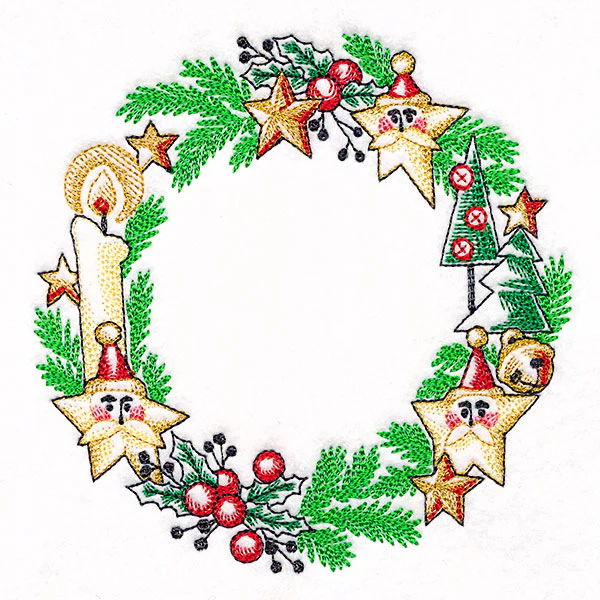 Candlelit Santa Star Wreath - Image 4