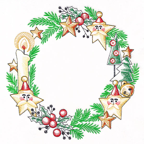 Candlelit Santa Star Wreath - Image 5