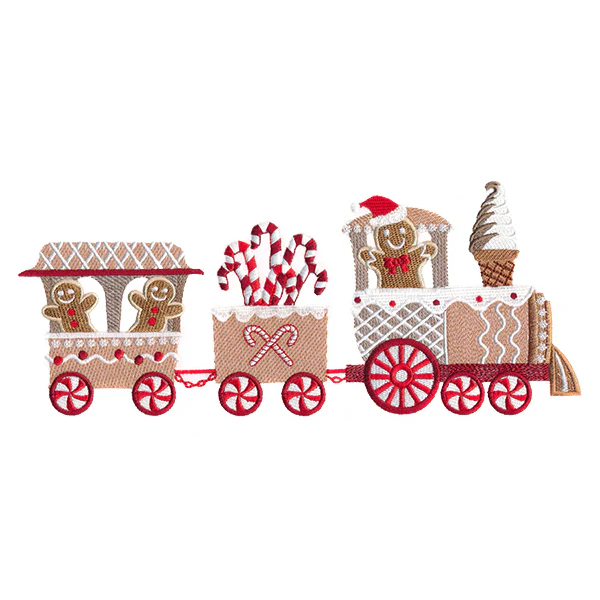 Candy Cane Christmas Train Border - Image 3