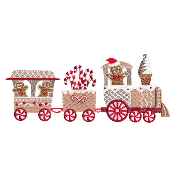 Candy Cane Christmas Train Border - Image 9