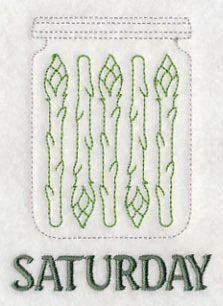 Canned Asparagus on Saturday (Redwork) - Image 2