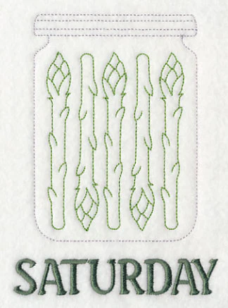 Canned Asparagus on Saturday (Redwork) - Image 3