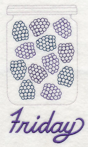 Canned Blackberries on Friday (Redwork) - Image 3