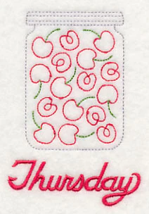 Canned Cherries on Thursday (Redwork) - Image 2