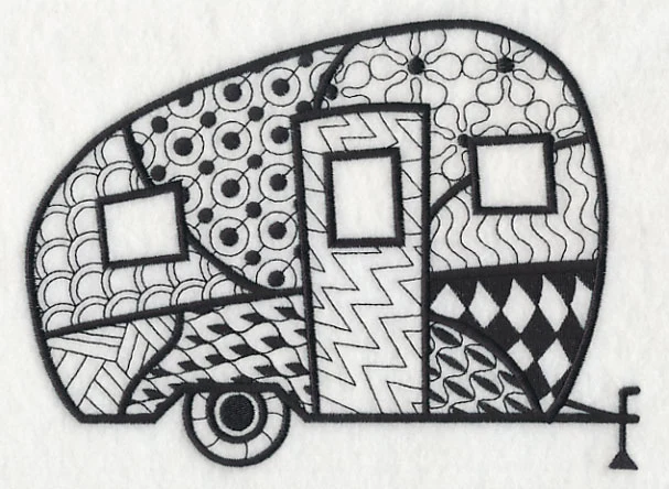 Canned Ham Camper (Blackwork) - Image 2