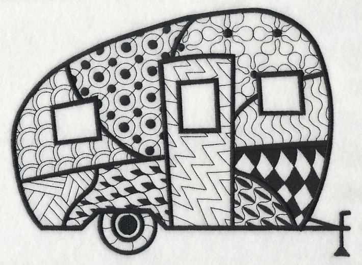 Canned Ham Camper (Blackwork) - Image 4