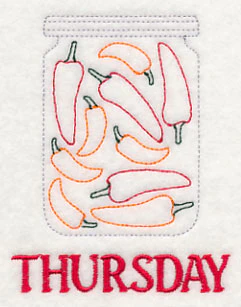 Canned Peppers on Thursday (Redwork) - Image 2