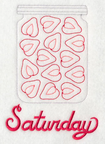 Canned Strawberries on Saturday (Redwork) - Image 3