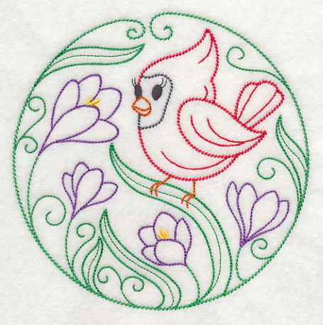 Cardinal and Crocuses (Vintage) - Image 3