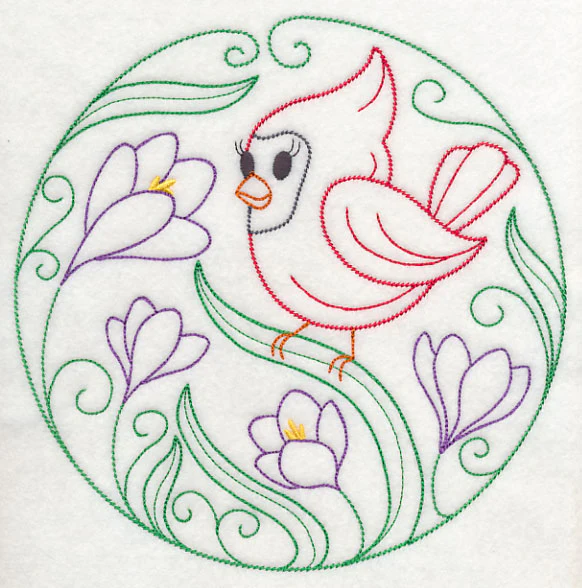 Cardinal and Crocuses (Vintage) - Image 6