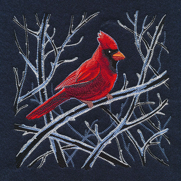 Cardinal in Winter Branches - Image 3