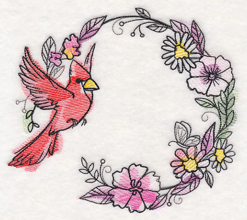 Cardinal Wreath in Watercolor - Image 2