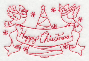 Cardinals Happy Christmas (Redwork) - Image 4