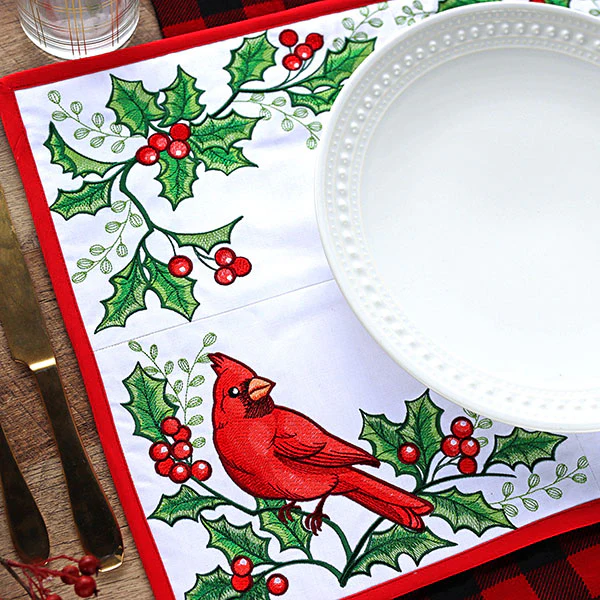 Cardinals & Holly Placemat Corners Design Pack - Image 8